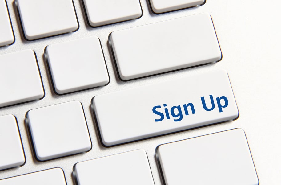 Sign up button